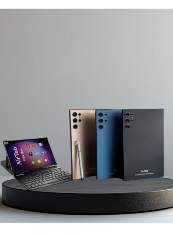 AIR TAB تابلت أندرويد 13 بحجم 10.1 بوصة U24 – 16 جيجابايت رام، 1 تيرابايت تخزين، معالج رباعي النواة، واي فاي + LTE شريحة مزدوجة، يشمل قلم لمسي ولوحة مفاتيح، تابلت مدمج عالي الأداء – أخضر - Image 1